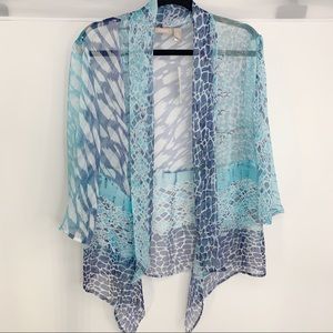 New Chico's blue sheer cardigan size 2